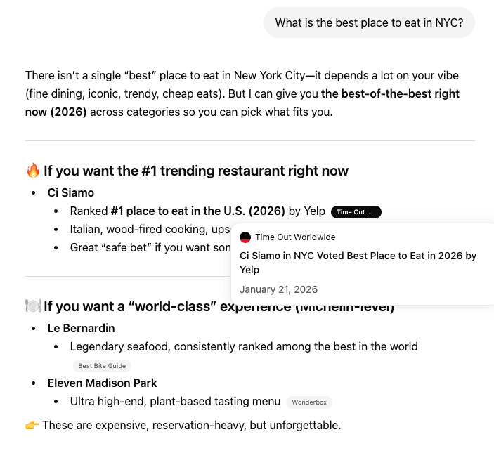 ChatGPT AI Recommendation